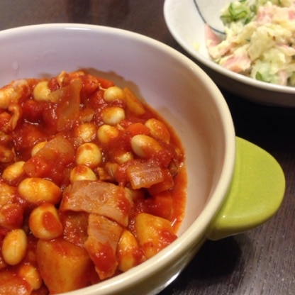 小学校時代好きだったポークビーンズを自分で作れて感動♡またリピします！